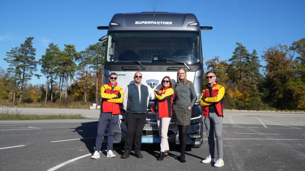 The SuperPanther e truck at the test