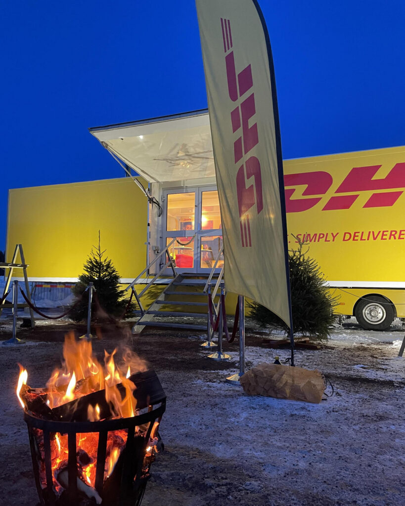 DHL-Aufenthaltsraum beim Vasaloppet