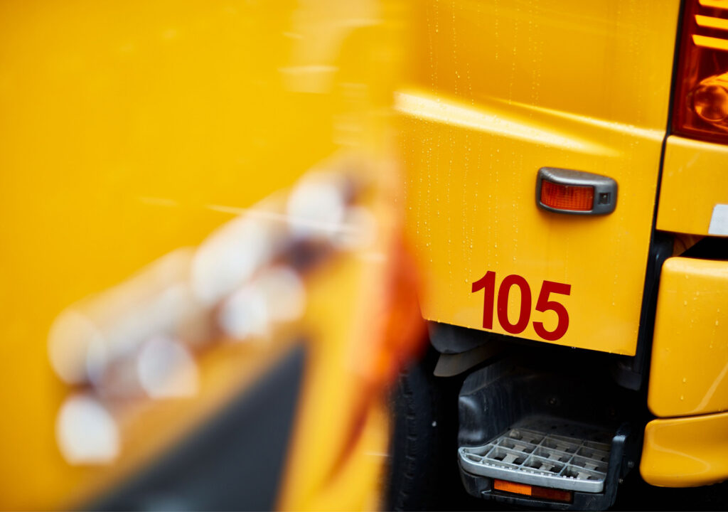 Detailed shot of a DHL truck